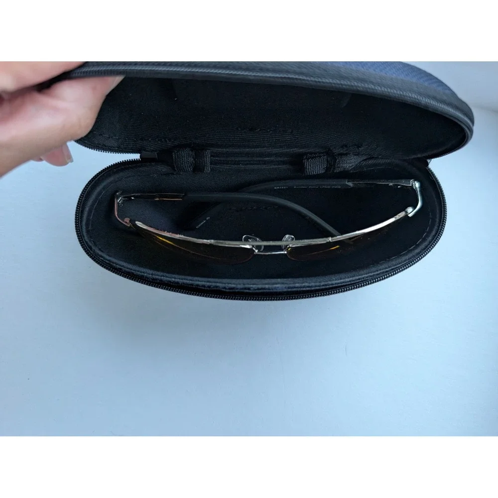Athens 2004 Olympic Games Sunglasses Hard Case Zippered Belt Loop Logo Navy Blue